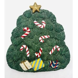 Vintage Youngs Inc Christmas Tree Resin Candy Trinket Dish 1995 6" x 5"